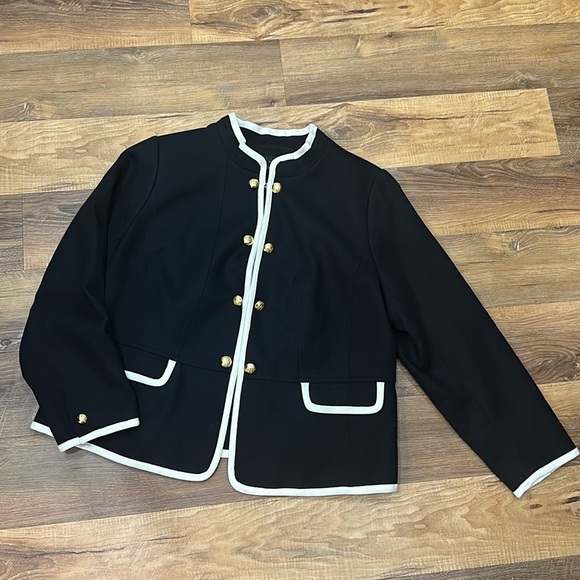 Talbots Plus Black Military Jacket size 18W - Picture 2 of 10